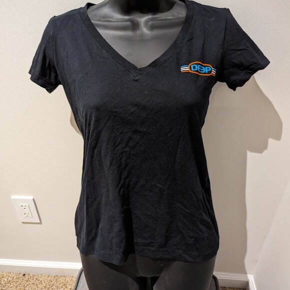 Deep Vintage Stripe V-Neck, Black - Size S - Picture 1 of 2